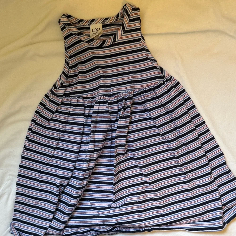 Charming Striped Kids Dress in Navy Red and White 24 m - Picture 5 of 8